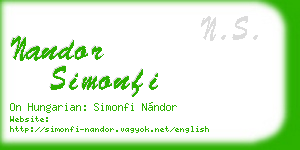 nandor simonfi business card